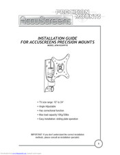 AccuScreens Precision Mounts APM1024WTR Installation Manual