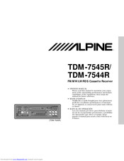 Alpine TDM-7544R Owner's Manual