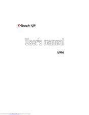 K-Touch Tianyu A996 User Manual