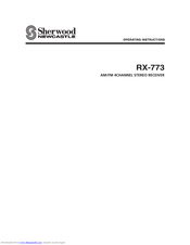Sherwood RX-773 Operating Instructions Manual