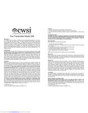 CWSI 330 Manual