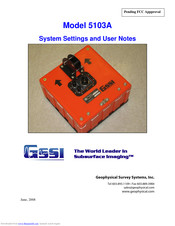 GSSI 5103A System Settings And User Notes