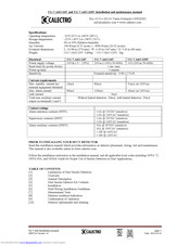 CALECTRO UG-7-A6O-24V Installation And Maintenance Manual