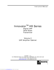 Axcera Innovator HX Series Instruction Manual