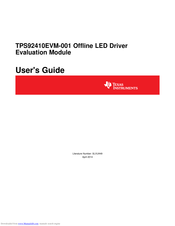 Texas Instruments TPS92410EVM-001 User Manual