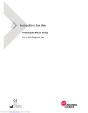 Beckman Coulter Power Express Aliquot Instructions For Use Manual
