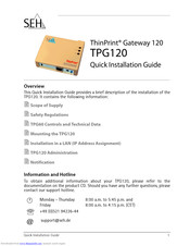 SEH ThinPrint TPG120 Quick Installation Manual