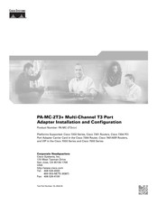 Cisco PA-MC-2T3+ Installation And Configuration Manual