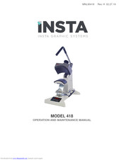 Insta 418 Operation And Maintenance Manual