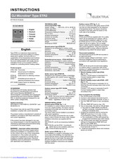Oj Microline ETR2 Instructions Manual