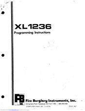 Fire Burglary Instruments XL1236 Programming Instructions Manual