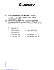 Candy CGE 650 SA Instructions For Use And Installation