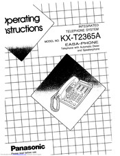 Panasonic EASA-PHONE KX-T2365A Operating Instructions Manual