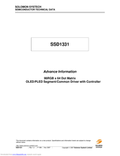 SOLOMON SYSTECH SSD1331U1R1 Technical Data Manual