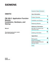 Siemens SIMATIC FM 456-2 Installation, Hardware, And Startup