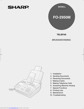 Sharp FO-2950M - B/W Laser - All-in-One User Manual
