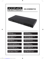 Konig KN-HDMIMAT20 Manual