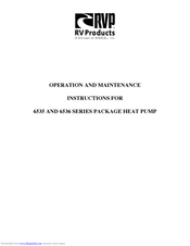RVP 6536 SERIES Operation And Maintenance Instructions