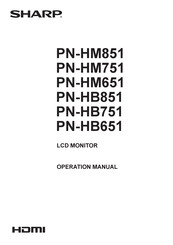 Sharp PN-HB851 Operation Manual