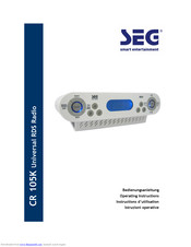 Seg CR 105K Operating Instructions Manual