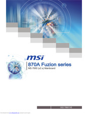 MSI 870A Fuzion Power Edition series User Manual