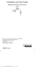 Kohler K-6228 Installation And Care Manual