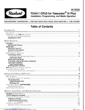 rauland TC4411 CPU3 Installation, Programming, And Media Operation