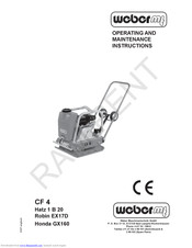 Weber mt CF 4 Operating And Maintenance Instructions Manual