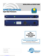 Lectrosonics SPN16i Installation And Startup Manual