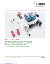 Rehau RAUTOOL A-LIGHT2 Operating Instructions / Technical Information