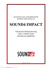 SOUND4 IMPACT Maintenance And Operation Instruction Manual
