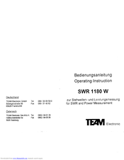 Team SWR 1180 W Operating Instructions Manual