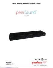 peerless-AV peerSound ADS100-T8 User Manual And Installation Manual