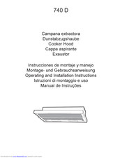 Electrolux 740 D Operation And Installation Instructions Manual