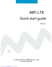 AMTelecom MiFi LTE AMR510 Quick Start Manual
