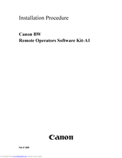 Canon BW Remote Operators Software Kit-A1 Installation Procedure
