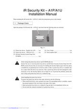 Canon Color iR Security Kit-A1P Installation Manual