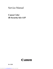 Canon Color iR Security Kit-A1P Service Manual