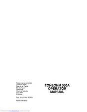 Polar Electro Toneohm 550A Operator's Manual