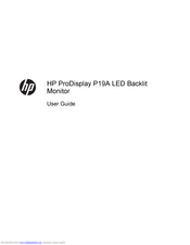 HP ProDisplay P19A User Manual