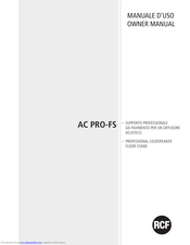 RCF AC PRO-FS Owner's Manual