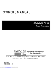 Harvest TEC 860 Owner's Manual