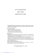 J Communications Co., Ltd. BGP-2000 Operating Manual
