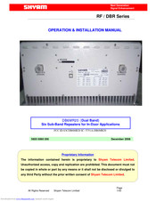 Shyam DB6MR20 Operation & Installation Manual