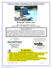 Aqua Creek RANGER Installation And Operating Instructions Manual