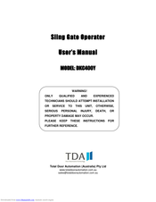 Total Door Automation DKC400Y User Manual