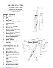 Benchcrafted Classic with Crisscross Installation Instructions Manual