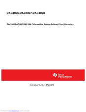 Texas Instruments DAC1007 Manual