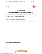 GREENOKS GMK-8 Use, Maintenance And Installation Manual
