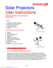 Sensory Solar 250 User Instructions